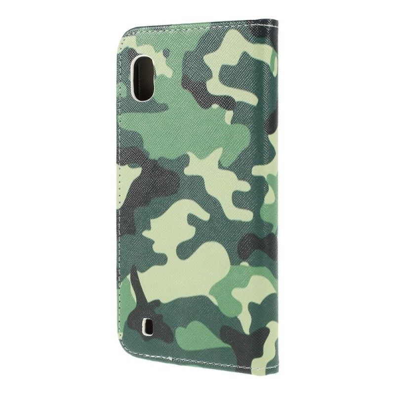 Leren Hoesje voor Samsung Galaxy A10 Militaire Camouflage