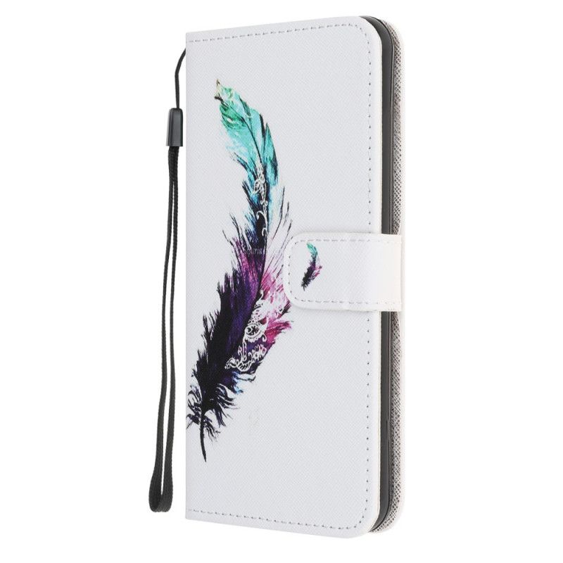 Leren Hoesje voor Samsung Galaxy A10 Veer Met String