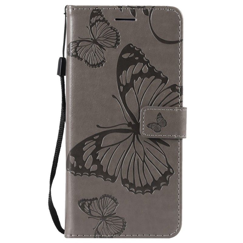 Leren Hoesje voor Honor View 20 Lichtpaars Reuze String Vlinders