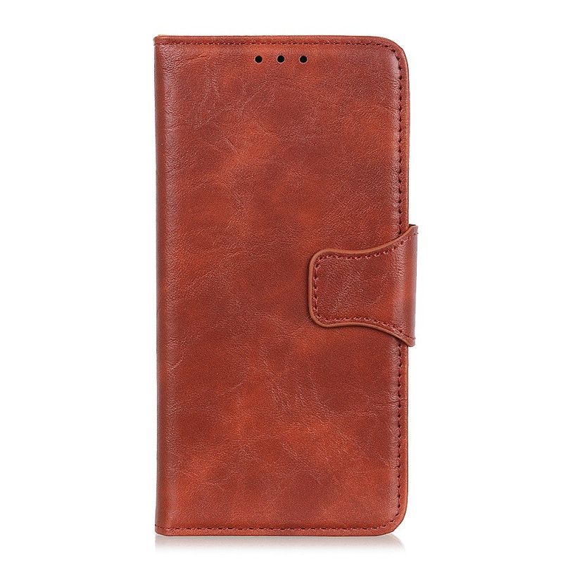 Cover Folio-hoesje Sony Xperia 5 Rood Zwart Telefoonhoesje Mat Gespleten Nappaleer