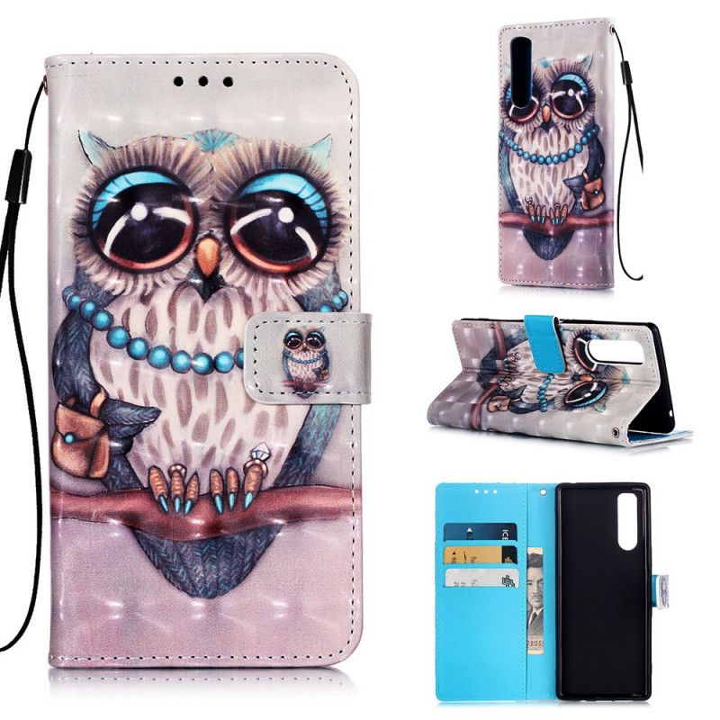 Flip Case Leren Sony Xperia 5 Mevrouw Uil