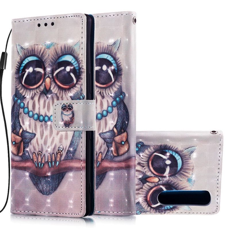 Flip Case Leren Sony Xperia 5 Mevrouw Uil