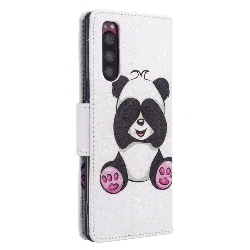 Leren Hoesje Sony Xperia 5 Leuke Panda