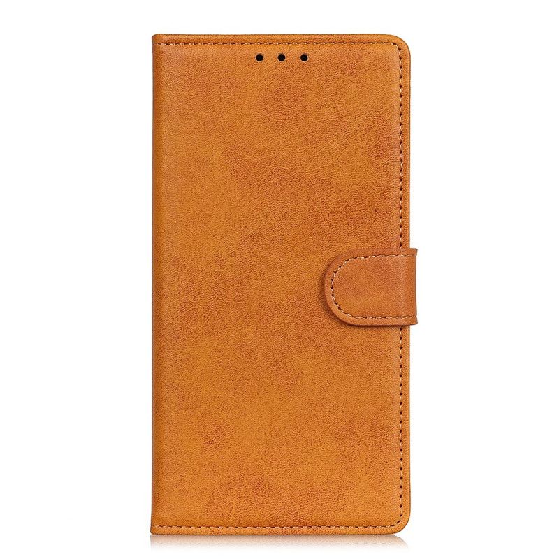 Leren Hoesje Sony Xperia 5 Rood Zwart Telefoonhoesje Retro Mat Leereffect