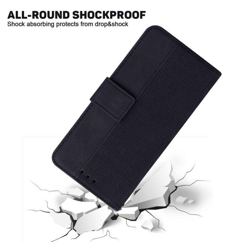 Leren Hoesje Xiaomi 14 Geweven Patroon Met Bandjes