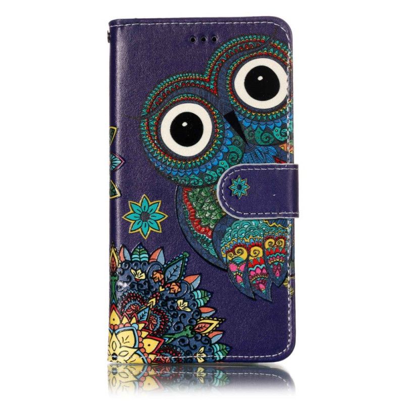 Leren Hoesje Sony Xperia L2 Telefoonhoesje Uil In Het Mandala-Universum