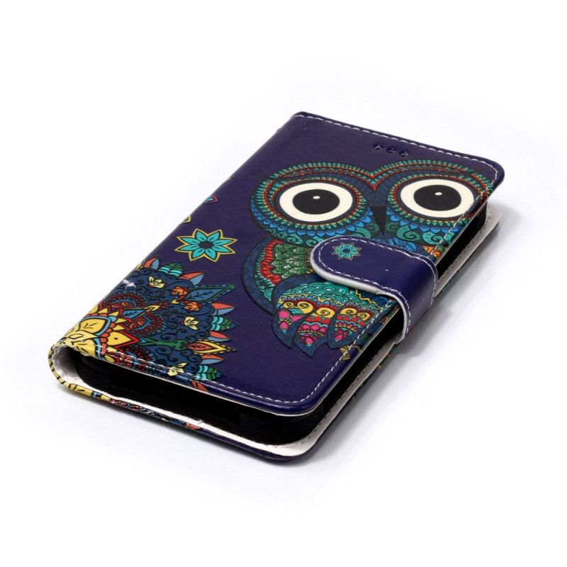 Leren Hoesje Sony Xperia L2 Telefoonhoesje Uil In Het Mandala-Universum
