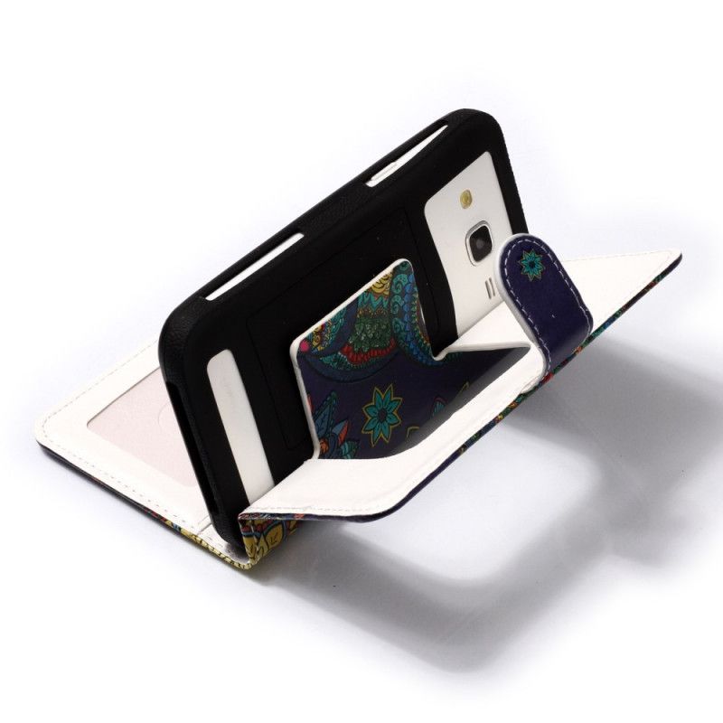Leren Hoesje Sony Xperia L2 Telefoonhoesje Uil In Het Mandala-Universum