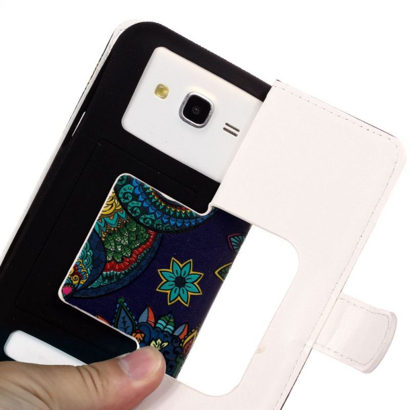 Leren Hoesje Sony Xperia L2 Telefoonhoesje Uil In Het Mandala-Universum