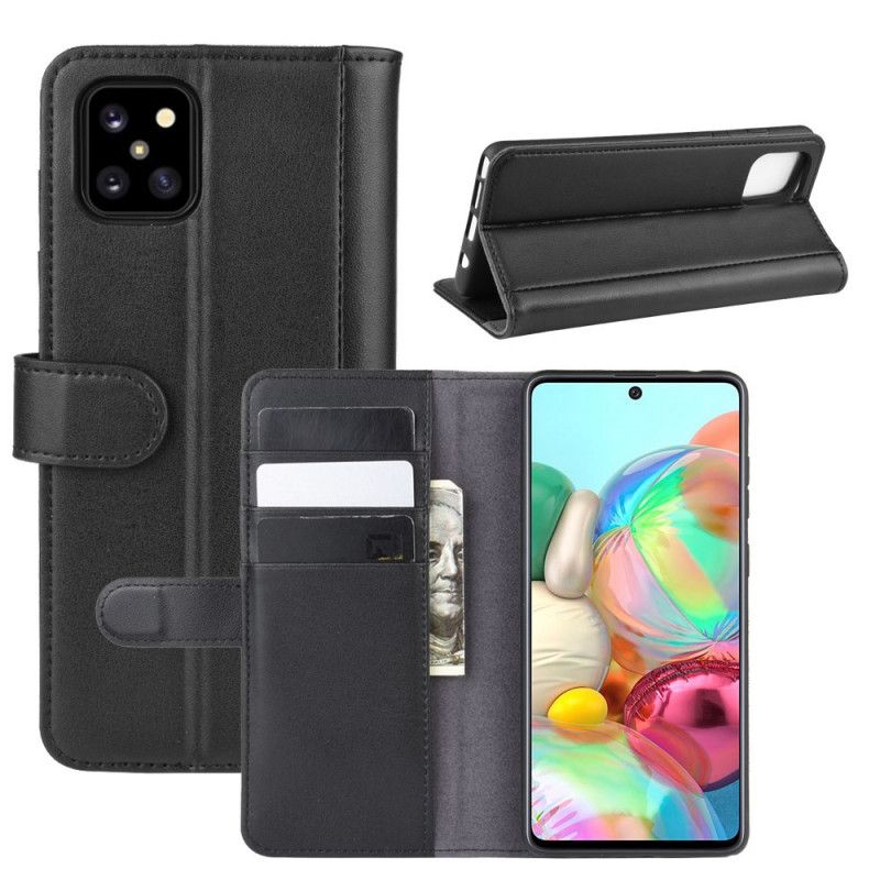 Bescherming Hoesje Samsung Galaxy Note 10 Lite Donkerbruin Zwart Splitleer