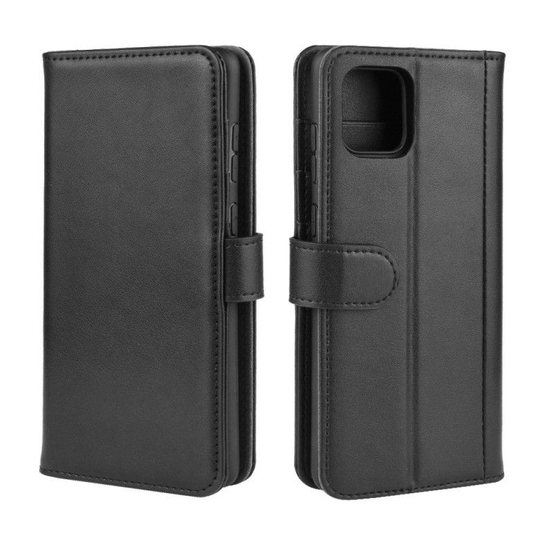 Bescherming Hoesje Samsung Galaxy Note 10 Lite Donkerbruin Zwart Splitleer