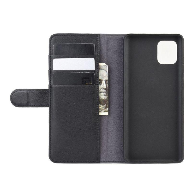 Bescherming Hoesje Samsung Galaxy Note 10 Lite Donkerbruin Zwart Splitleer