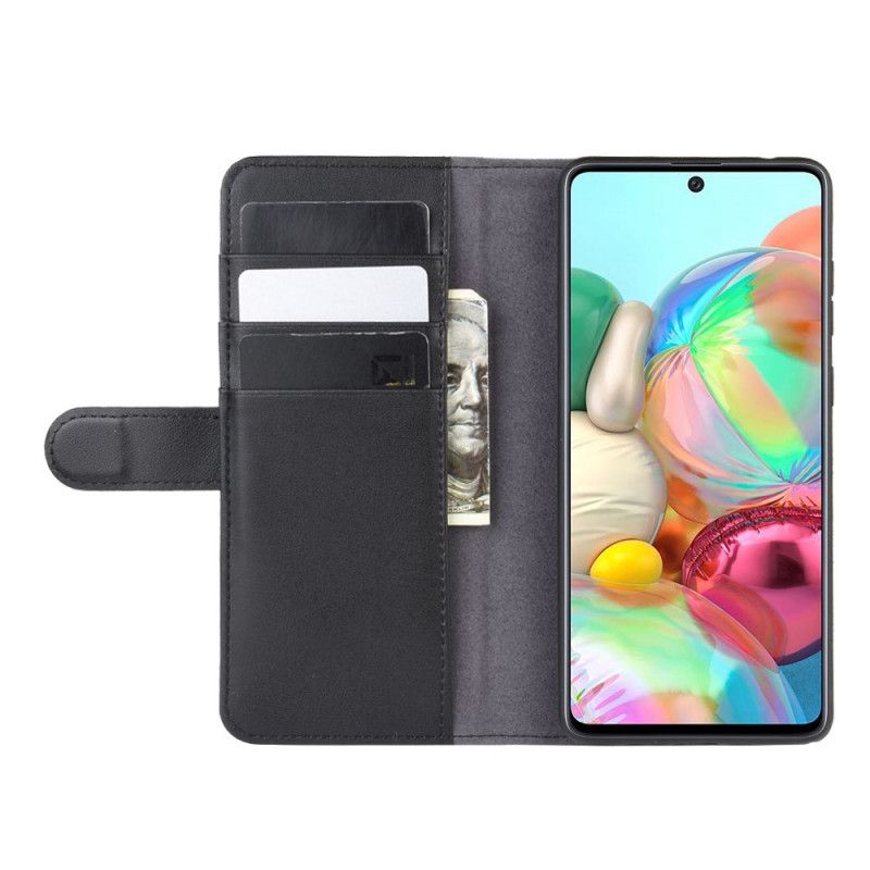 Bescherming Hoesje Samsung Galaxy Note 10 Lite Donkerbruin Zwart Splitleer
