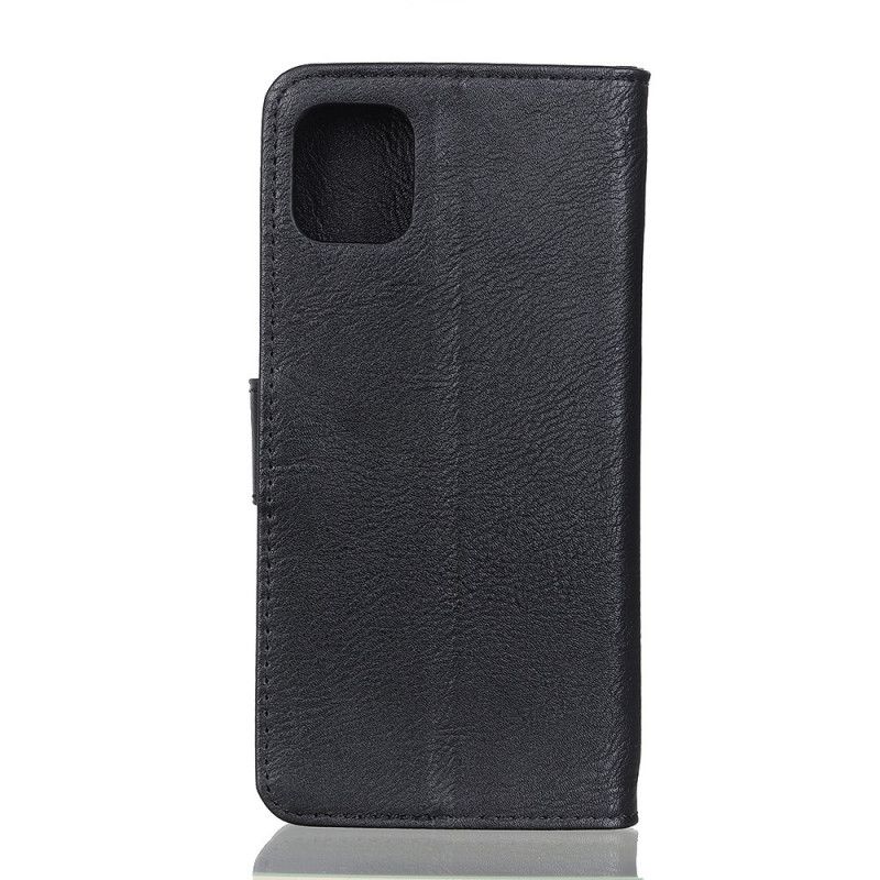 Flip Case Leren Samsung Galaxy Note 10 Lite Grijs Zwart Khazneh Kunstleer