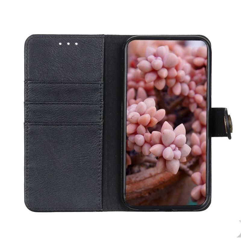 Flip Case Leren Samsung Galaxy Note 10 Lite Grijs Zwart Khazneh Kunstleer