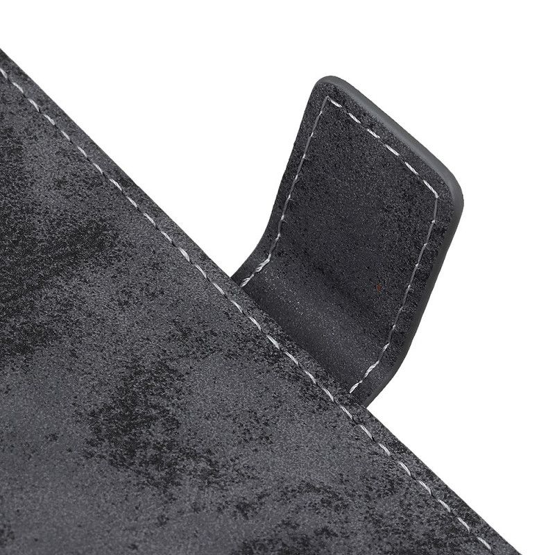 Flip Case Leren Samsung Galaxy Note 10 Lite Magenta Grijs Vintage Leereffect