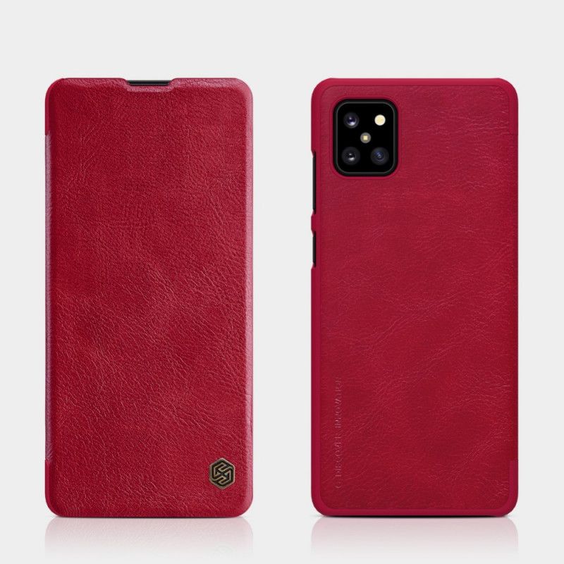 Folio-hoesje Samsung Galaxy Note 10 Lite Bruin Zwart Nillkin Qin-Reeks