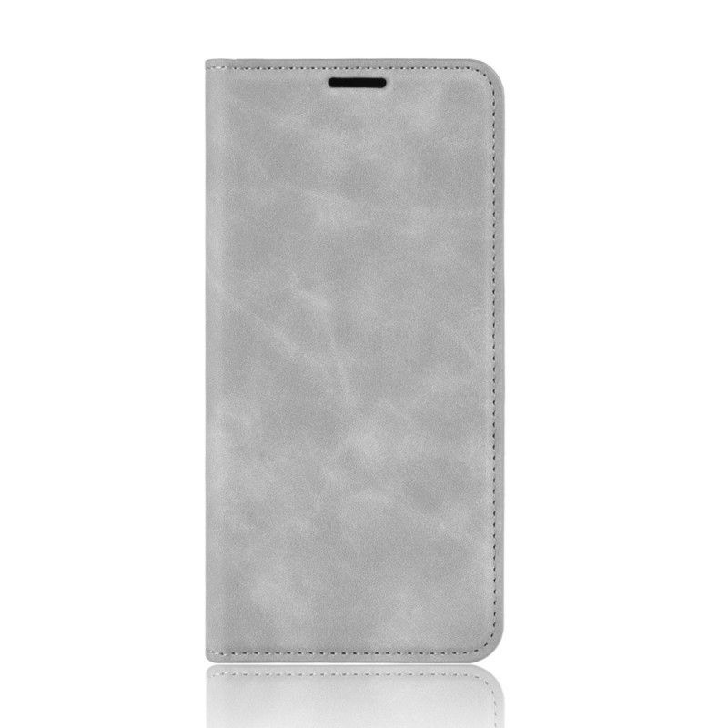 Folio-hoesje Samsung Galaxy Note 10 Lite Grijs Zwart Telefoonhoesje Chic Leereffect