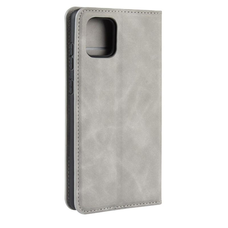 Folio-hoesje Samsung Galaxy Note 10 Lite Grijs Zwart Telefoonhoesje Chic Leereffect