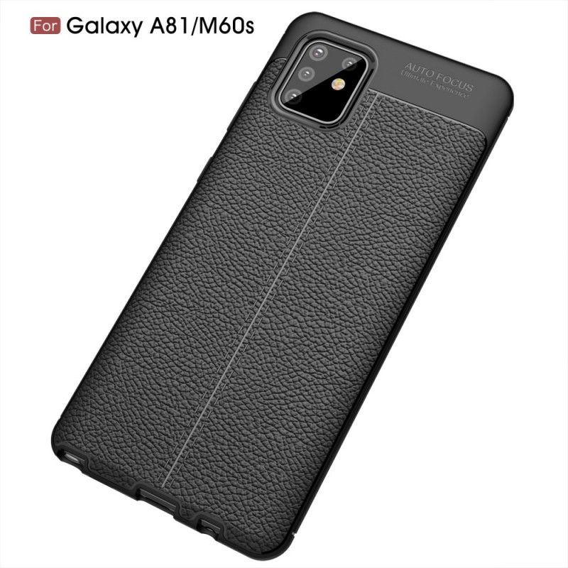 Hoesje Samsung Galaxy Note 10 Lite Rood Zwart Dubbellijns Lychee Leereffect