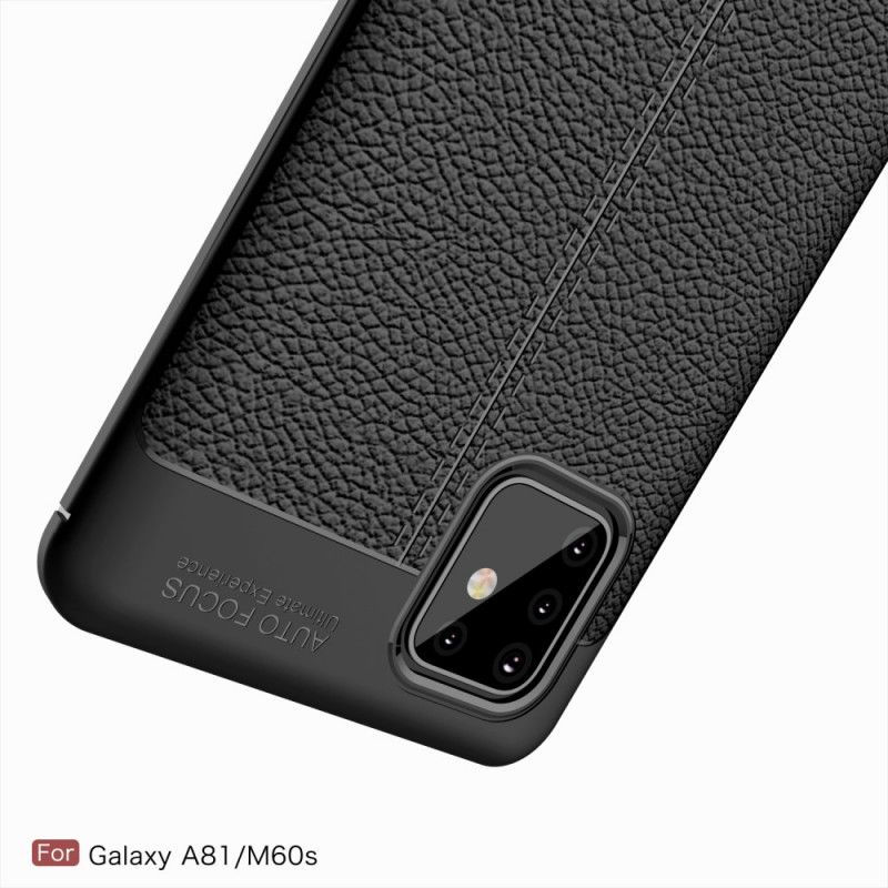 Hoesje Samsung Galaxy Note 10 Lite Rood Zwart Dubbellijns Lychee Leereffect