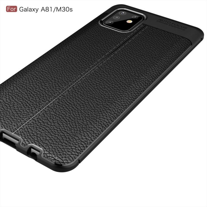 Hoesje Samsung Galaxy Note 10 Lite Rood Zwart Dubbellijns Lychee Leereffect