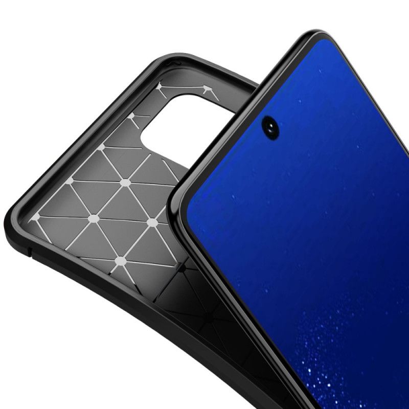 Hoesje voor Samsung Galaxy Note 10 Lite Donkerblauw Zwart Flexibele Koolstofvezeltextuur