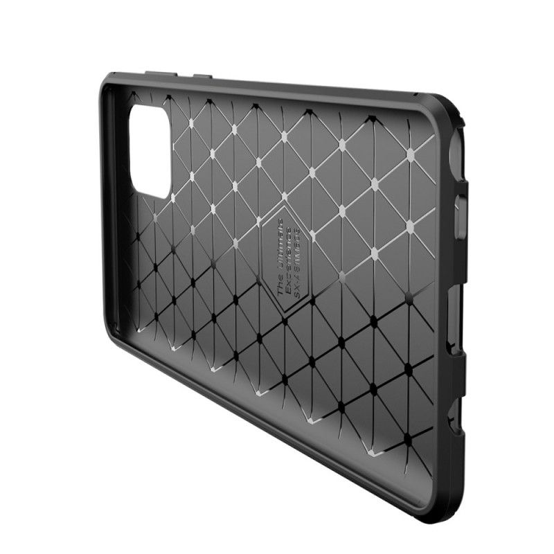 Hoesje voor Samsung Galaxy Note 10 Lite Donkerblauw Zwart Flexibele Koolstofvezeltextuur