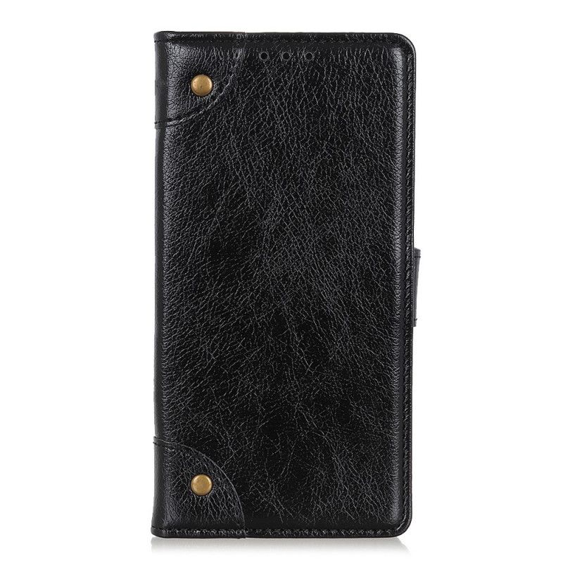 Leren Hoesje Samsung Galaxy Note 10 Lite Donkerrood Vintage Oud