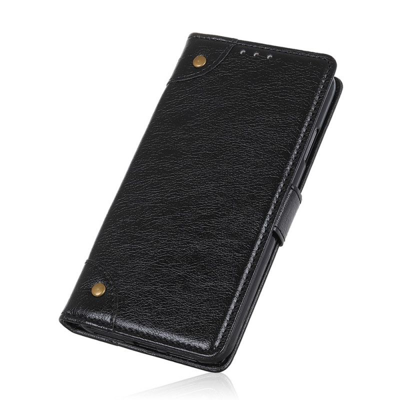 Leren Hoesje Samsung Galaxy Note 10 Lite Donkerrood Vintage Oud