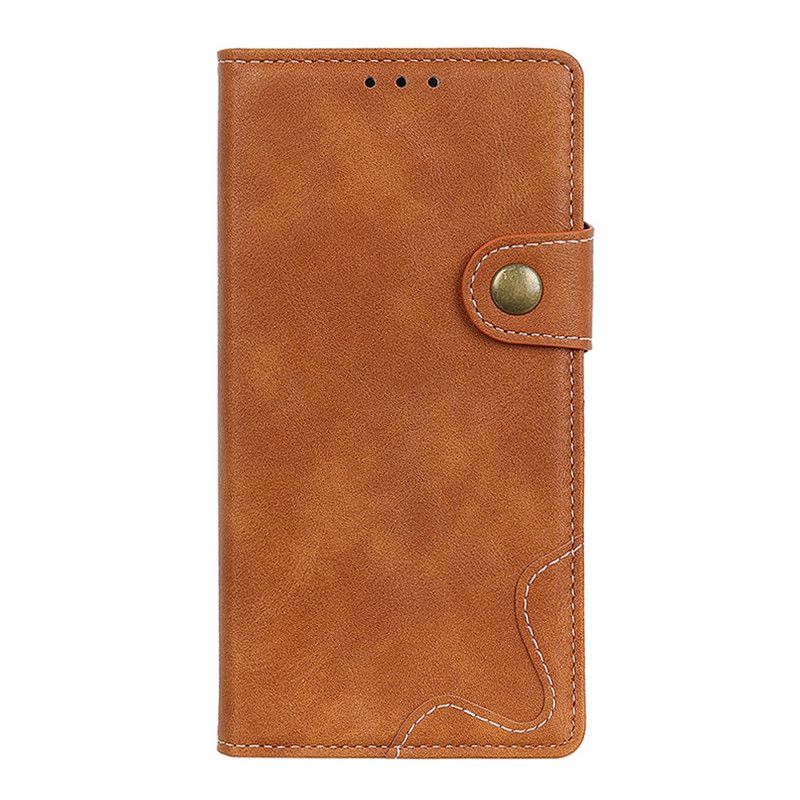 Leren Hoesje Samsung Galaxy Note 10 Lite Rood Zwart Artistieke Knoop En Stiksel