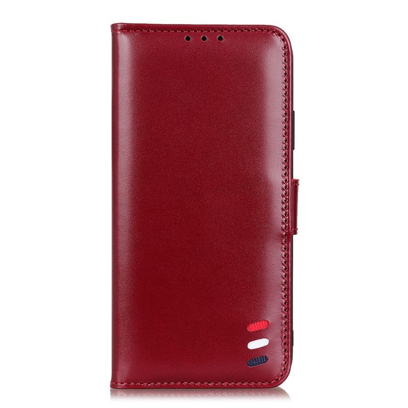 Leren Hoesje voor Samsung Galaxy Note 10 Lite Rood Zwart Driekleurig Leereffect