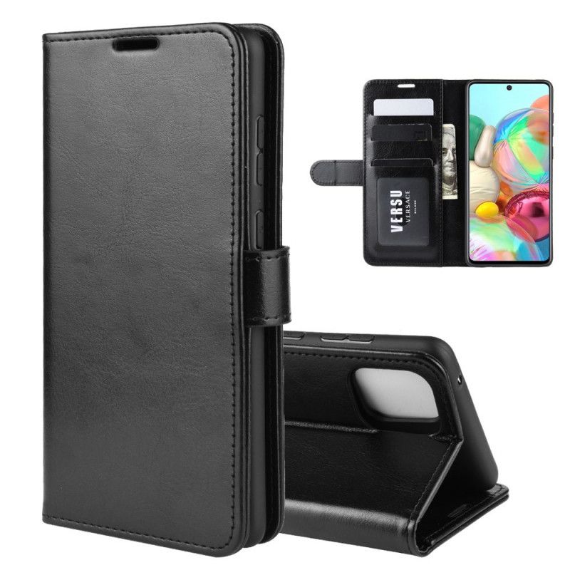 Leren Hoesje voor Samsung Galaxy Note 10 Lite Wit Zwart Fijne Leertextuur
