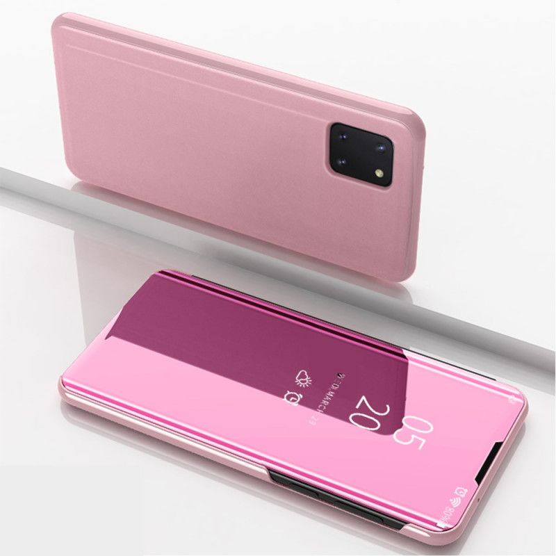 Zichtafdekking Samsung Galaxy Note 10 Lite Donkerblauw Zwart Spiegel En Kunstleer