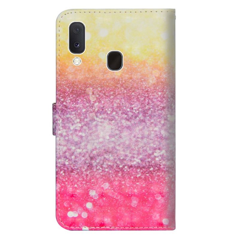 Cover Folio-hoesje Samsung Galaxy A10e Telefoonhoesje Magenta Glitterverloop