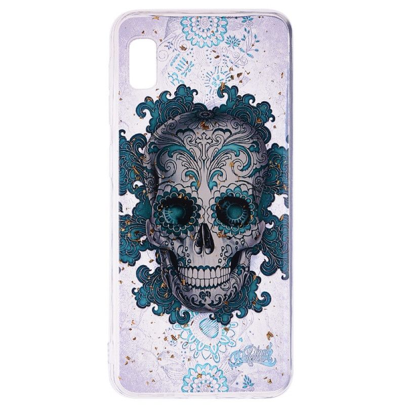 Cover Hoesje Samsung Galaxy A10e Telefoonhoesje Blauwe Schedel