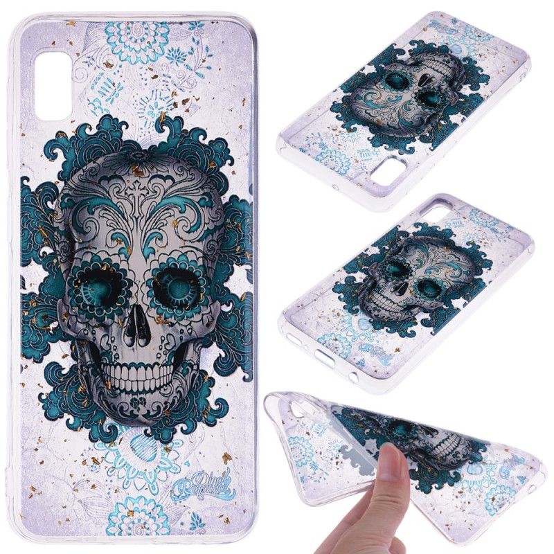 Cover Hoesje Samsung Galaxy A10e Telefoonhoesje Blauwe Schedel