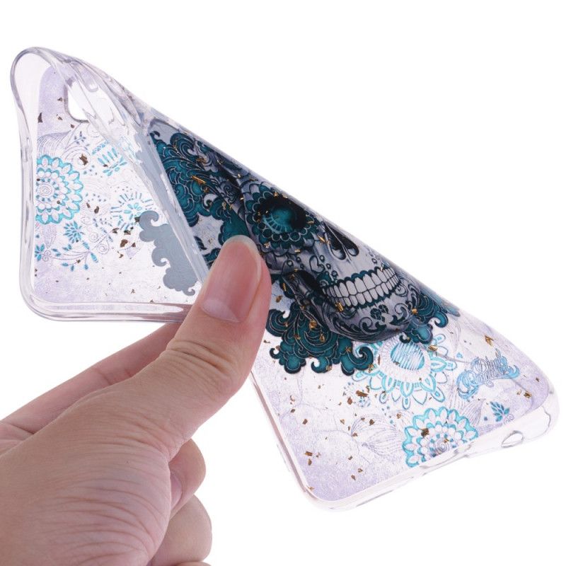 Cover Hoesje Samsung Galaxy A10e Telefoonhoesje Blauwe Schedel