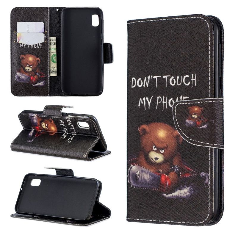Flip Case Leren Samsung Galaxy A10e Gevaarlijke Beer