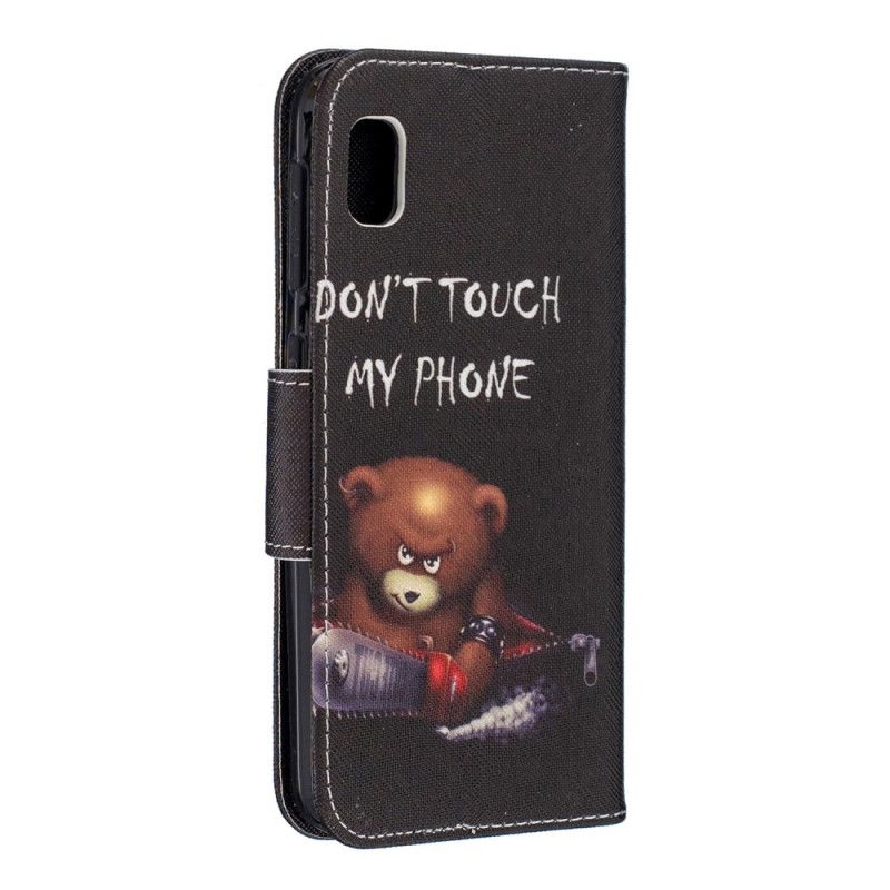 Flip Case Leren Samsung Galaxy A10e Gevaarlijke Beer