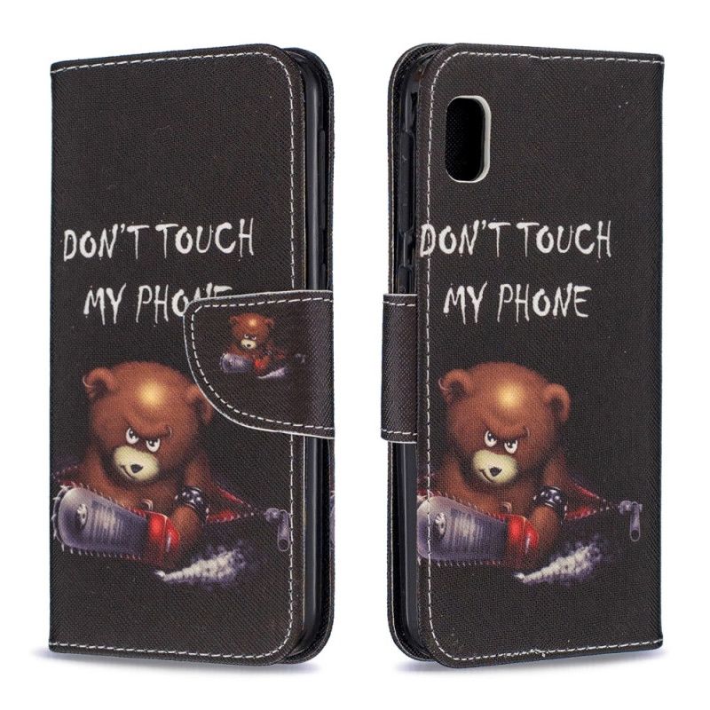 Flip Case Leren Samsung Galaxy A10e Gevaarlijke Beer