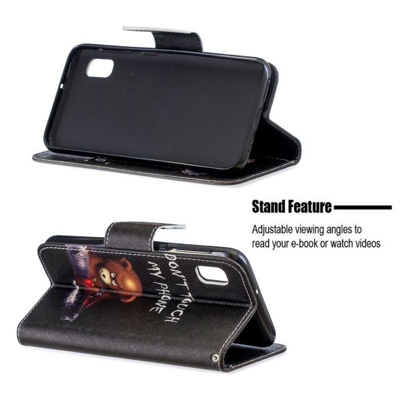 Flip Case Leren Samsung Galaxy A10e Gevaarlijke Beer