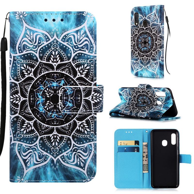 Flip Case Leren Samsung Galaxy A10e Mandala In De Lucht