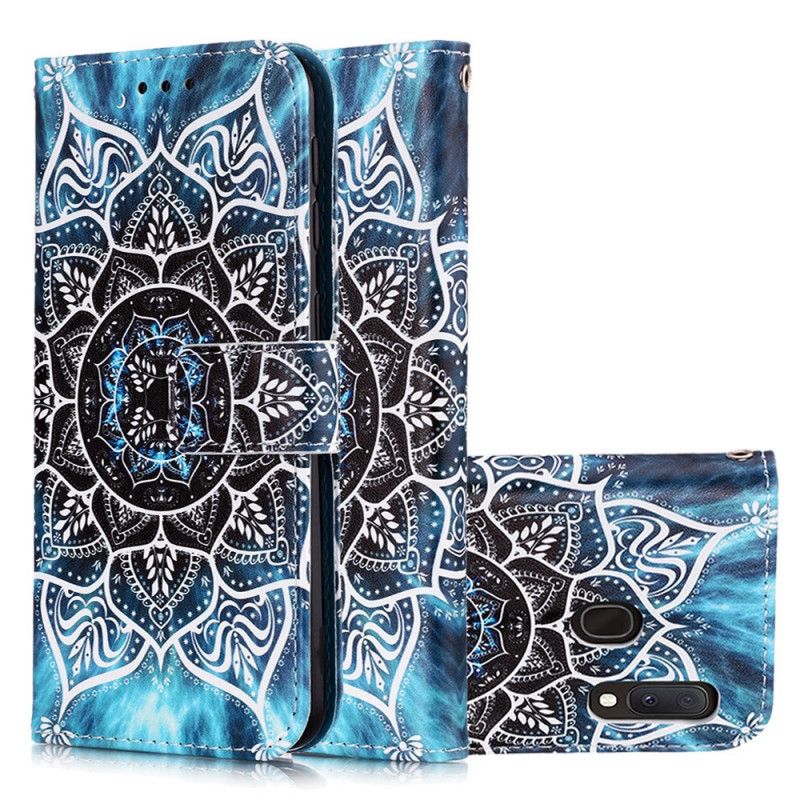 Flip Case Leren Samsung Galaxy A10e Mandala In De Lucht