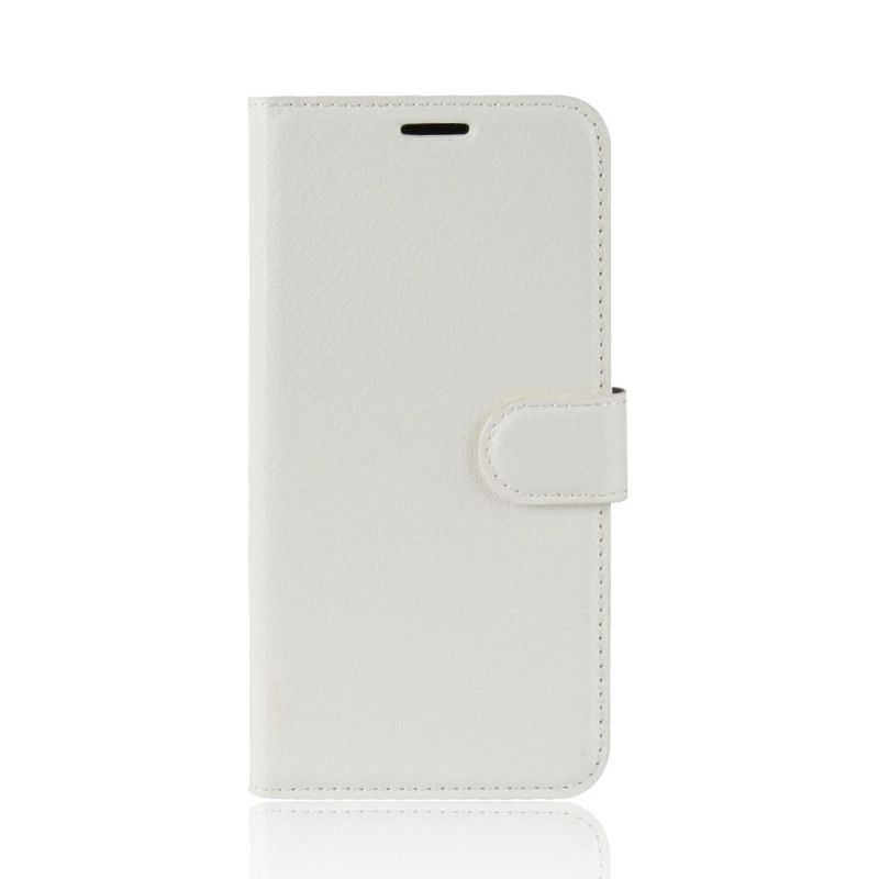 Flip Case Leren Samsung Galaxy A10e Wit Zwart Klassiek