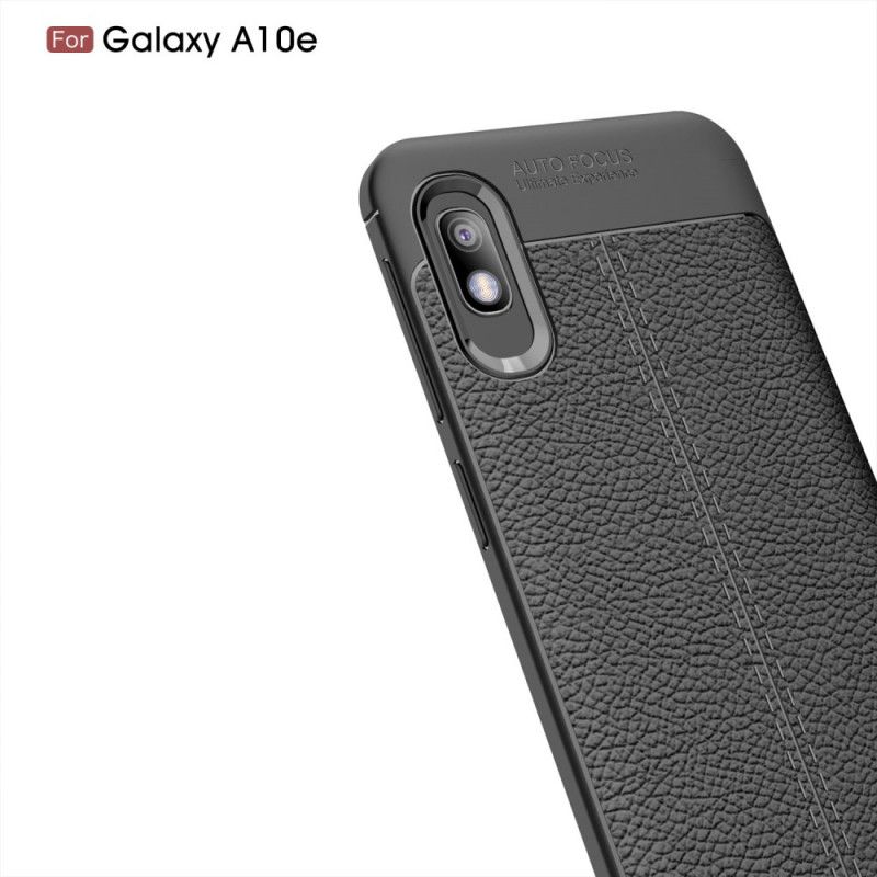 Hoesje Samsung Galaxy A10e Rood Zwart Dubbellijn Lychee Leereffect