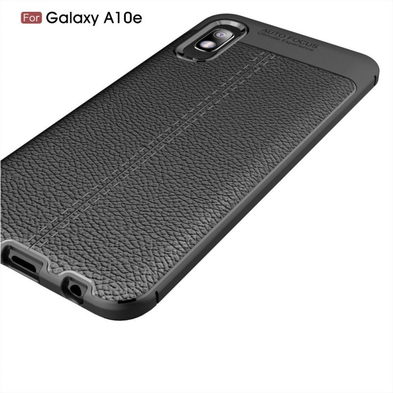 Hoesje Samsung Galaxy A10e Rood Zwart Dubbellijn Lychee Leereffect