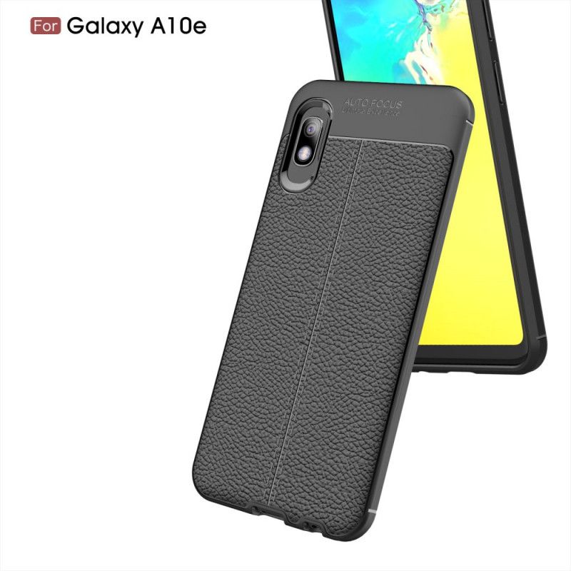 Hoesje Samsung Galaxy A10e Rood Zwart Dubbellijn Lychee Leereffect
