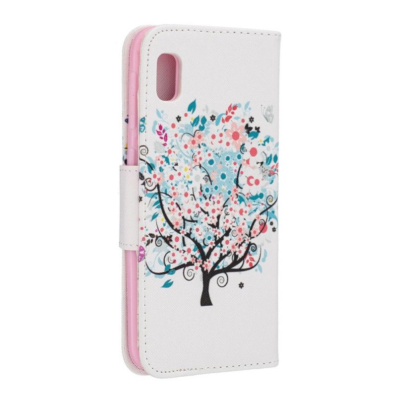 Leren Hoesje Samsung Galaxy A10e Bloemrijke Boom