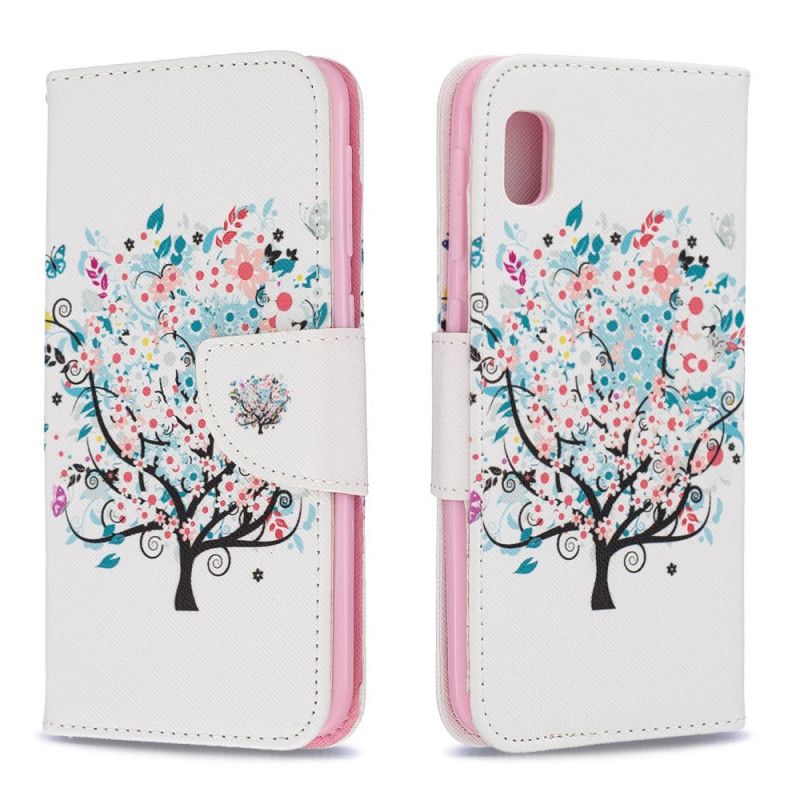 Leren Hoesje Samsung Galaxy A10e Bloemrijke Boom